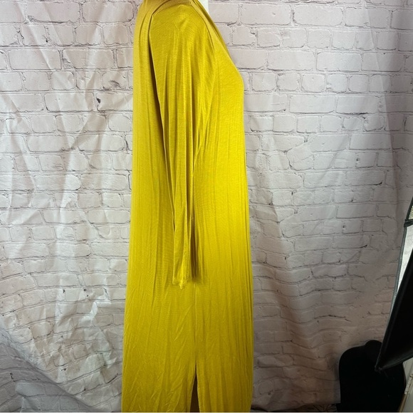 NWT Annabelle boutique light weight knit Mustard duster cardigan w/ pockets S - Picture 3 of 9